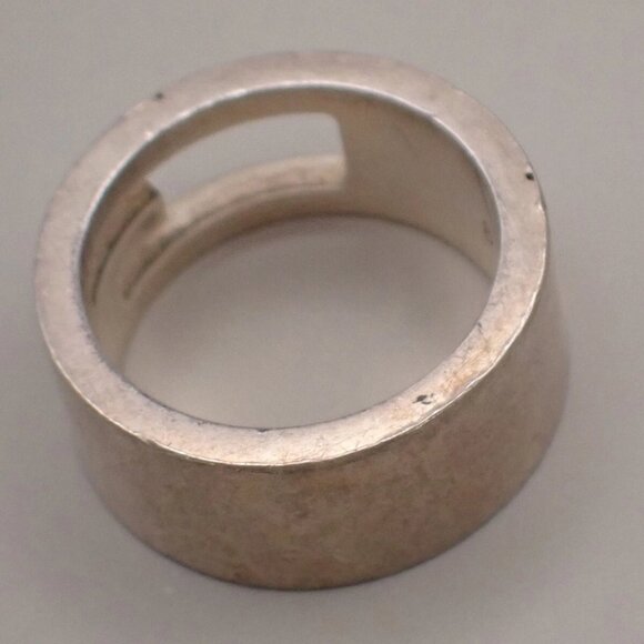 GUCCI G Logo Ring Sterling Silver Size JP 8 US 4.5 Italy Accessory - Picture 12 of 15